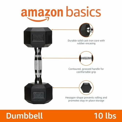 Amazon Basics Rubber Hex Dumbbell