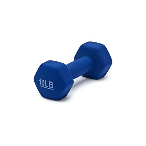 Blue 10-pound hex dumbbell