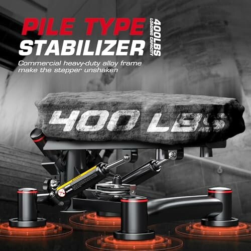 Pile type stabilizer for stepper, 400 lbs capacity.